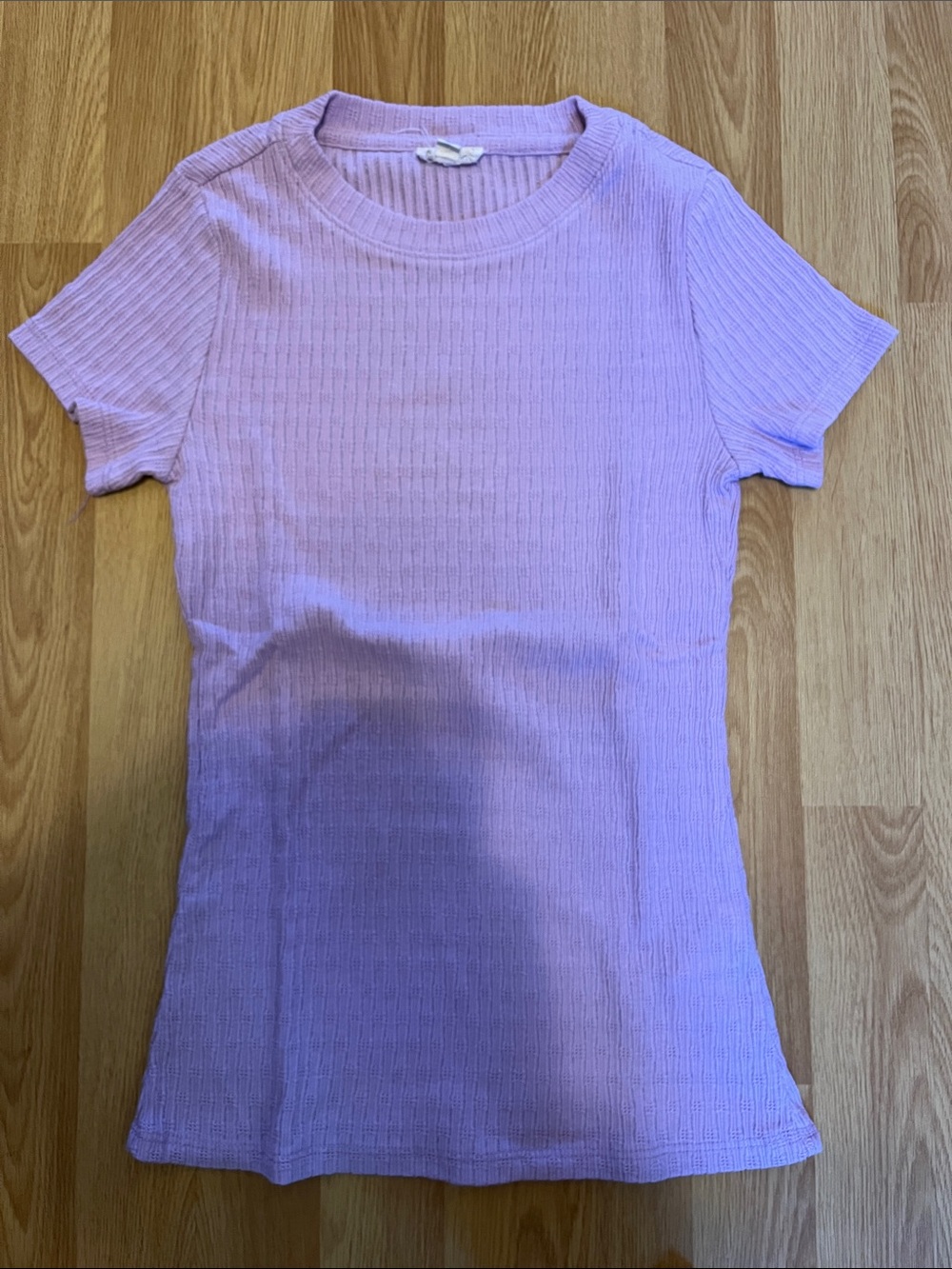 Pilcro  Women’s Lavender Ribbed Short Sleeve Top